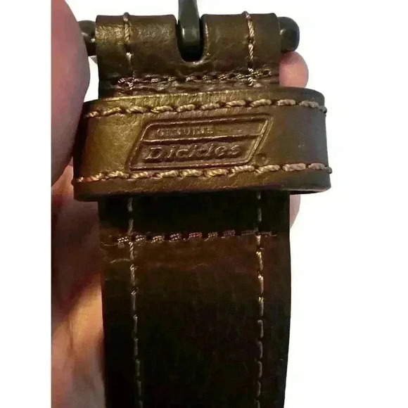 Dickies Men's Industrial Strength Heavy Stitching Leather Belt Brown Sz 40 - Picture 7 of 11